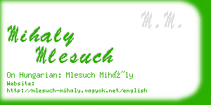 mihaly mlesuch business card